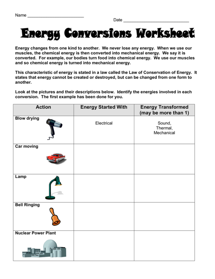 Action Energy Started With Energy Transformed May Be More