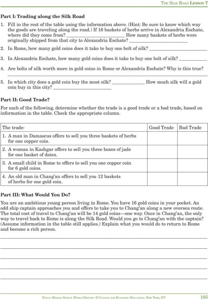 Activity 71 Introduction To The Silk Road  Pdf