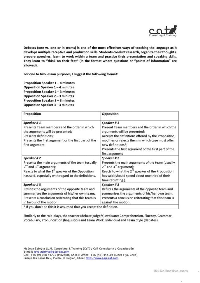 Activitydebatestem Cell  English Esl Worksheets