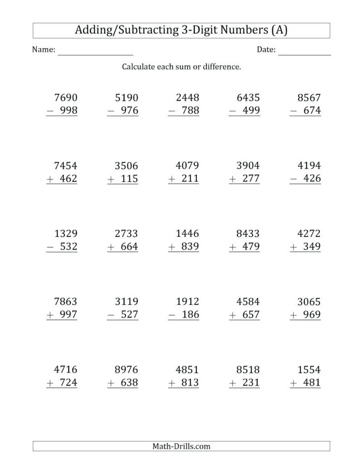 Adding And Subtracting Linear Expressions Worksheet Math And