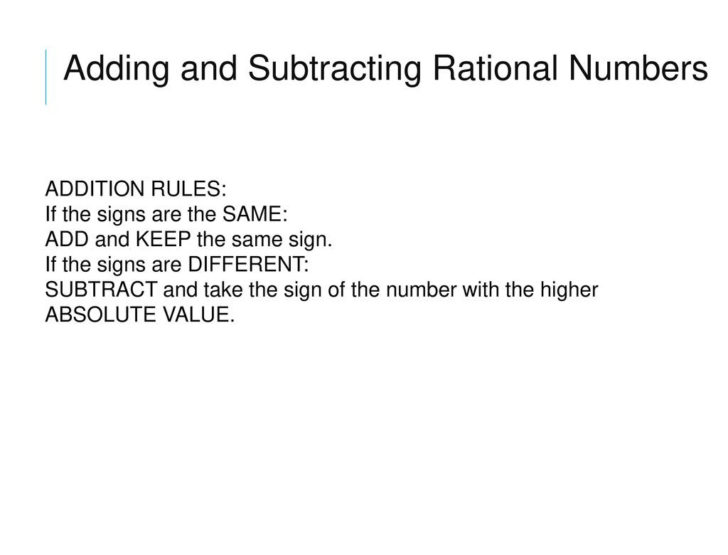 Operations With Rational Numbers Worksheet