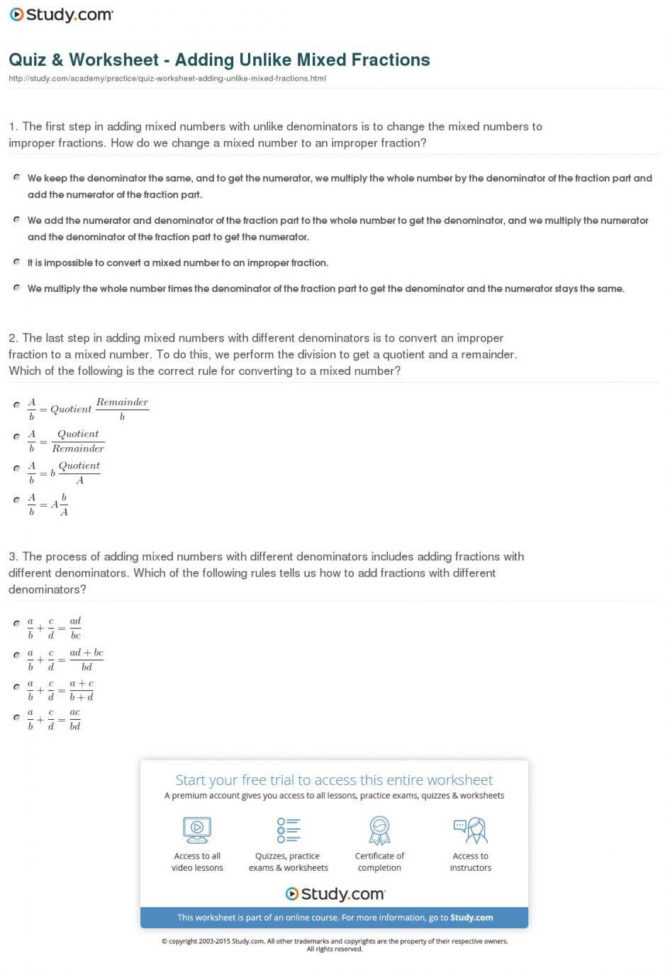 Adding Fractions Worksheets 650941  Adding And Subtracting
