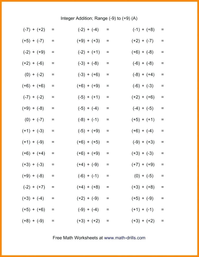 Adding Integers Worksheet Pdf Math How To Positive And