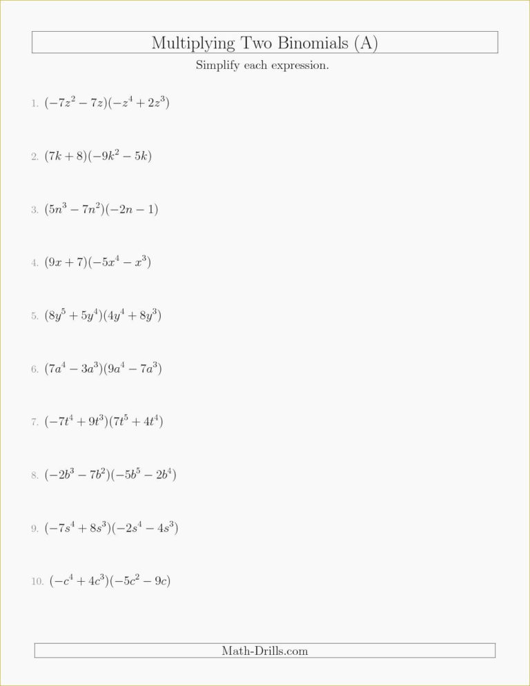 Polynomials Word Problems Worksheet Answers