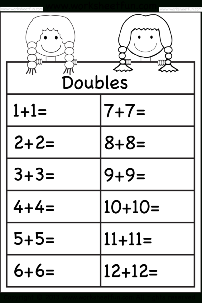 Addition Doubles – 1 Worksheet  Free Printable Worksheets