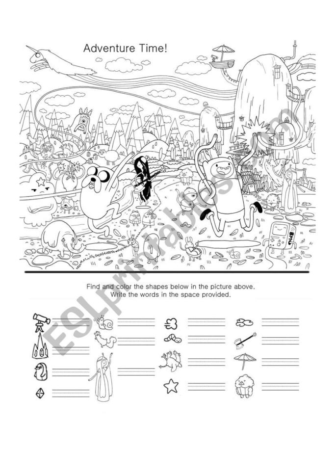 Adventure Time Hidden Object Worksheet  Esl Worksheetzorq