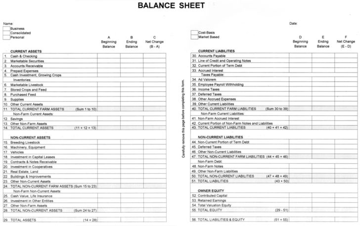 Assets And Liabilities Worksheet — Db