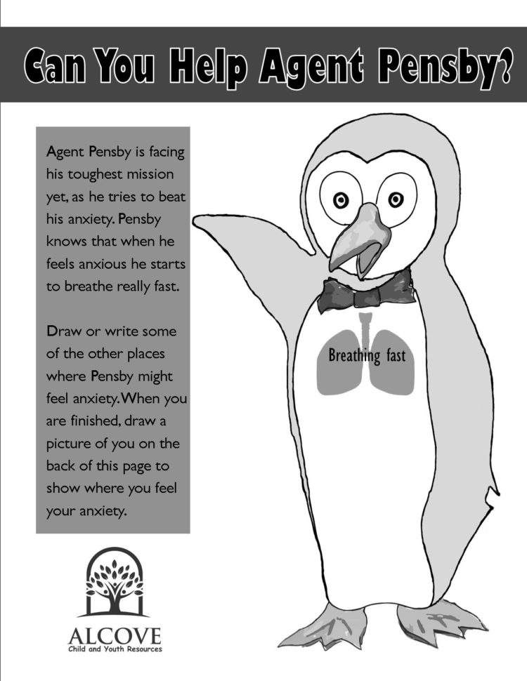Agent Pensby Anxiety Worksheet For Kids  Counsellor Toolkit