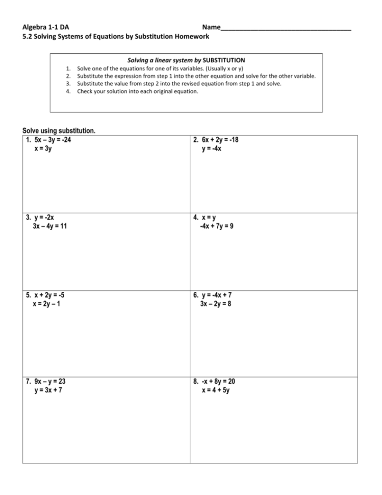 Algebra 11 Da Name
