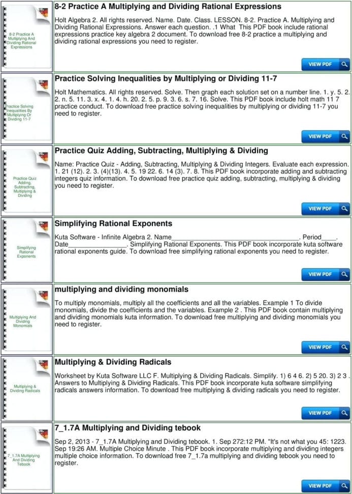 Algebra 2 Rational Functions Test Answers