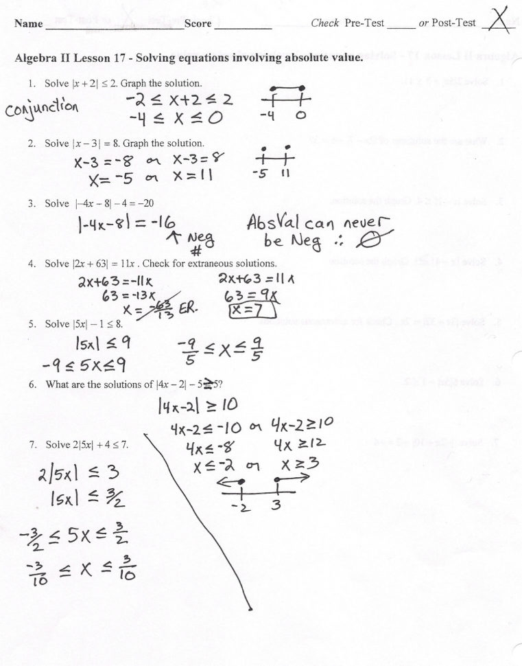 Algebra 2 Worksheets High School  Learning Sample For