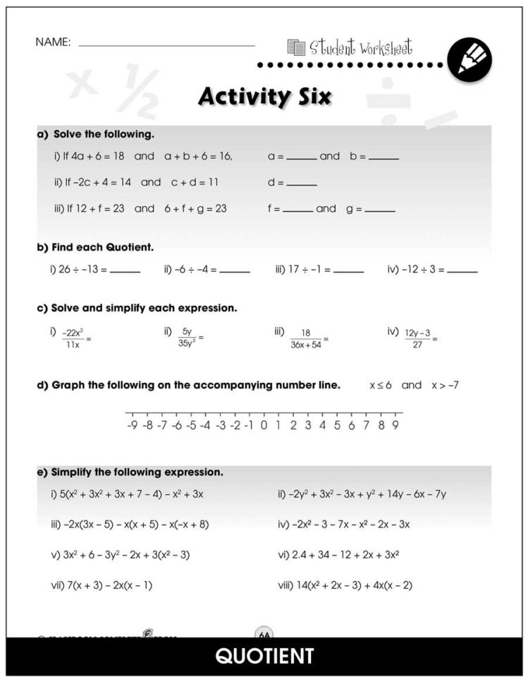 Algebra  Drill Sheets Gr 68  Bonus Worksheets  Grades 6