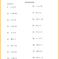 Algebra Equations Worksheet Math Kindergarten Algebraic