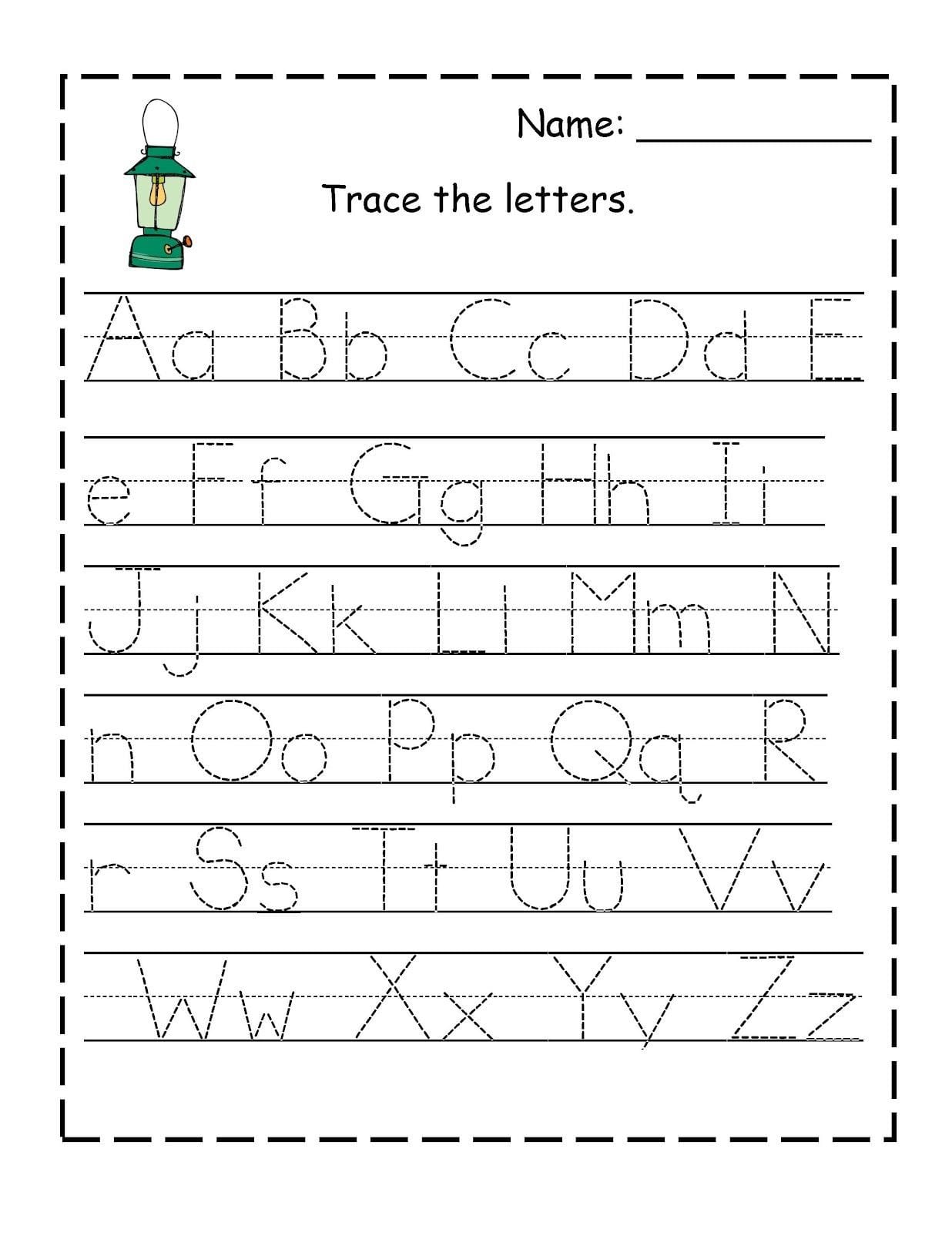 Alphabet Free Writing Worksheets For Kindergarten
