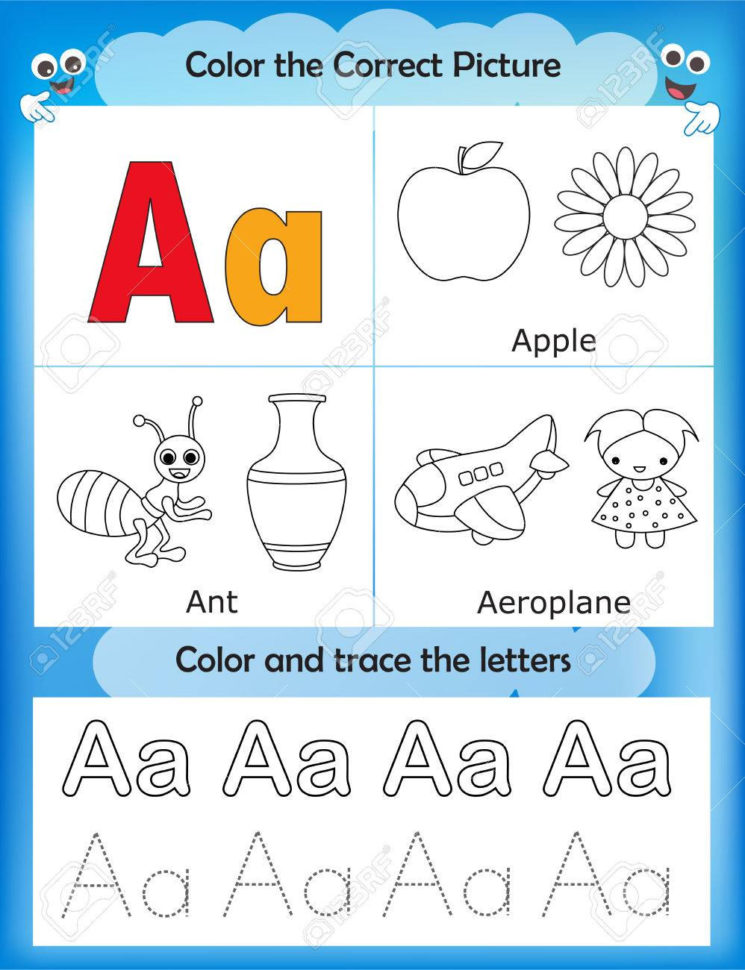 Alphabet Learning Letters  Coloring Graphics Printable Worksheet