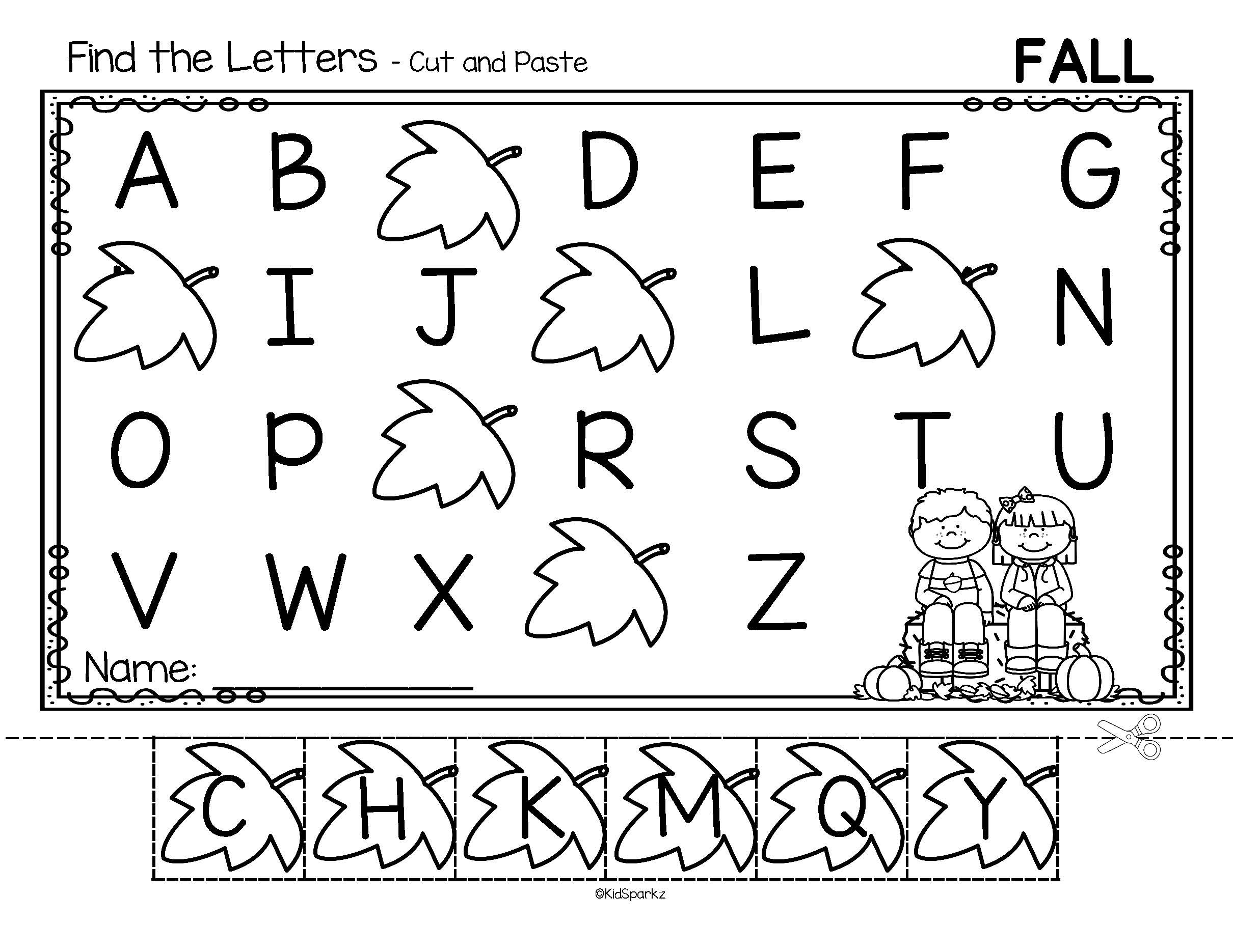 Alphabet Order Cut And Paste Worksheets Using Preschool Themes