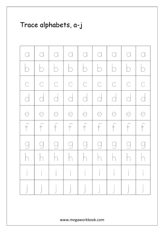 Alphabet Tracing Worksheets  Small Letters  Alphabet