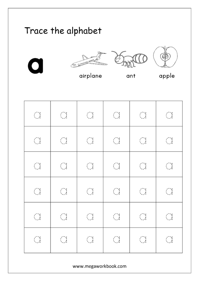 Alphabet Tracing Worksheets  Small Letters  Alphabet