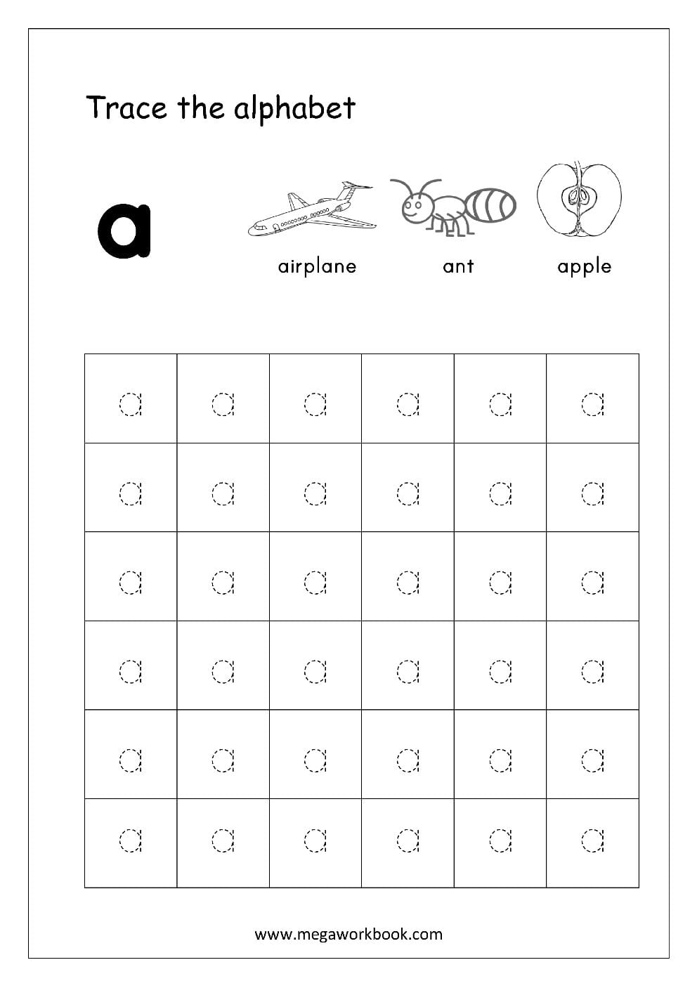 Alphabet Tracing Worksheets  Small Letters  Alphabet
