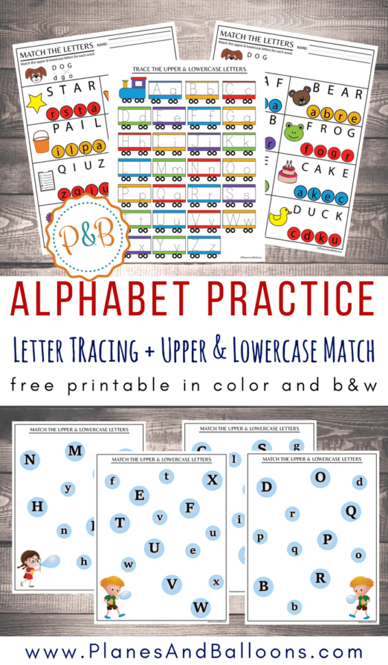 Alphabet Worksheets Free Printable Tracing  Matching Letters