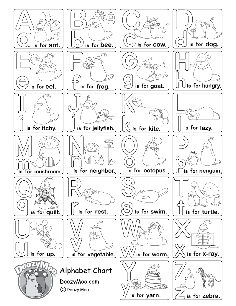 Alphabet Worksheets Free Printables  Doozy Moo