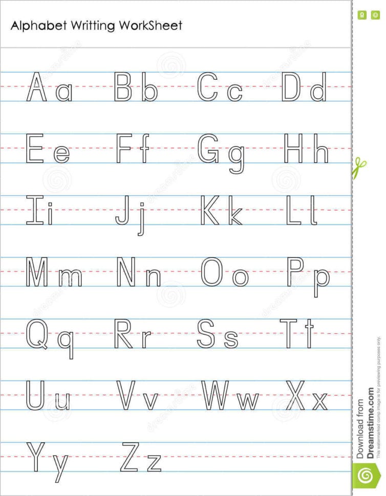 Alphabet Writing Practice Worksheet Stock Illustration