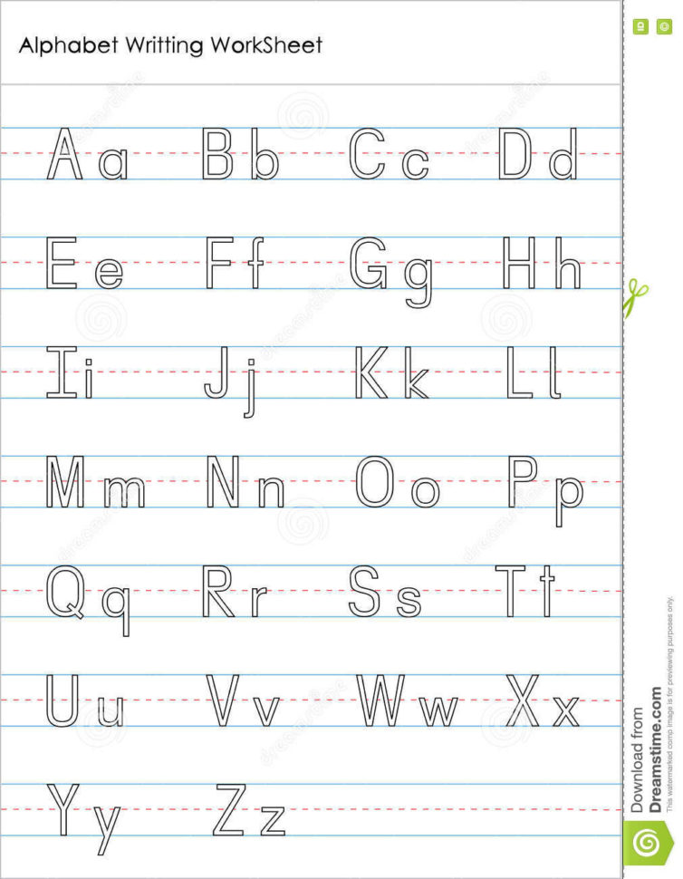 Alphabet Writing Practice Worksheet Stock Illustration
