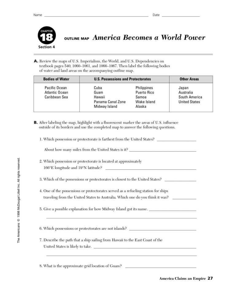 America Becomes A World Power  Schoolfusion Pages 1  3