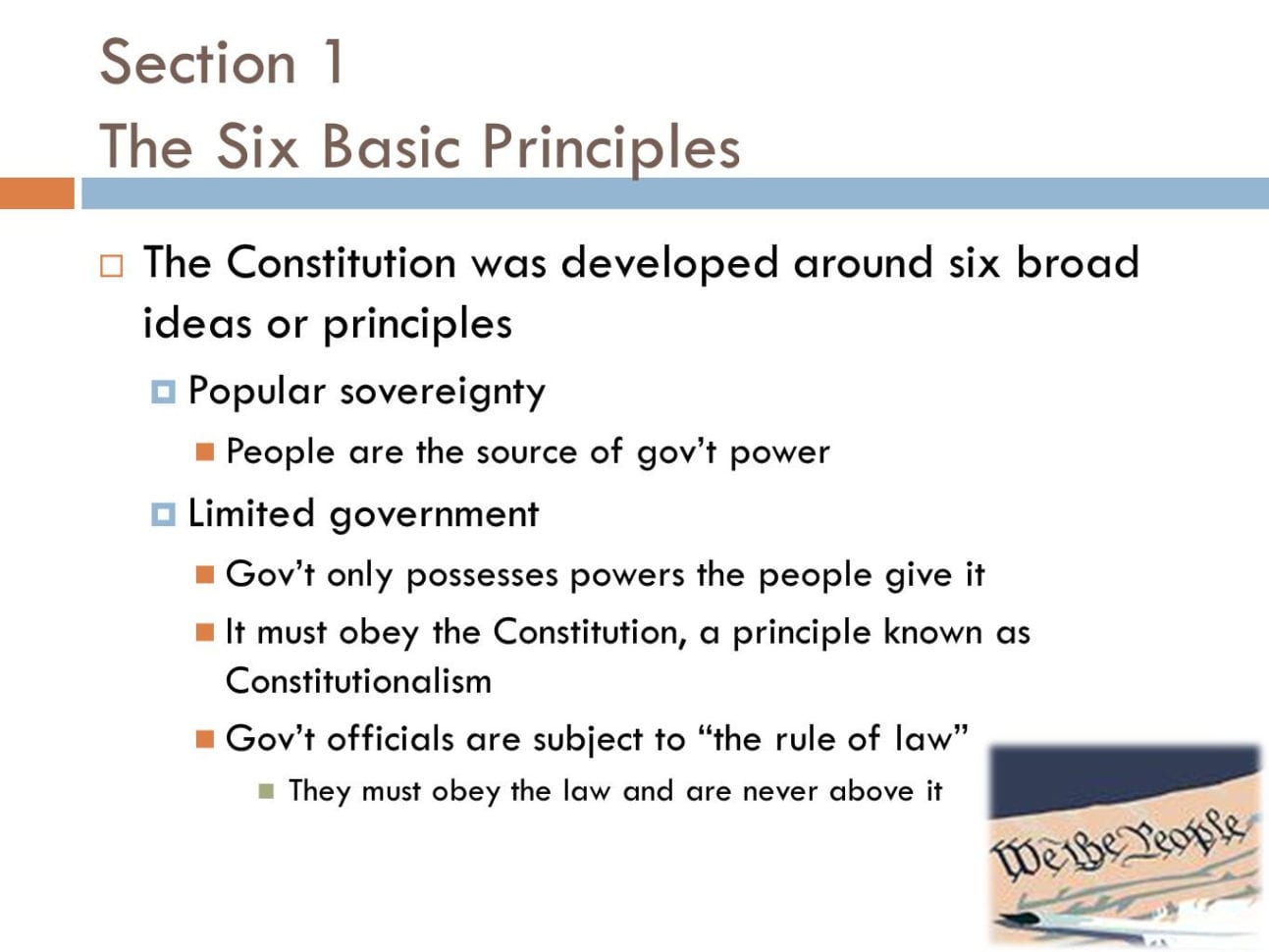 American Ernment Chapter 3 The Constitution Section 1