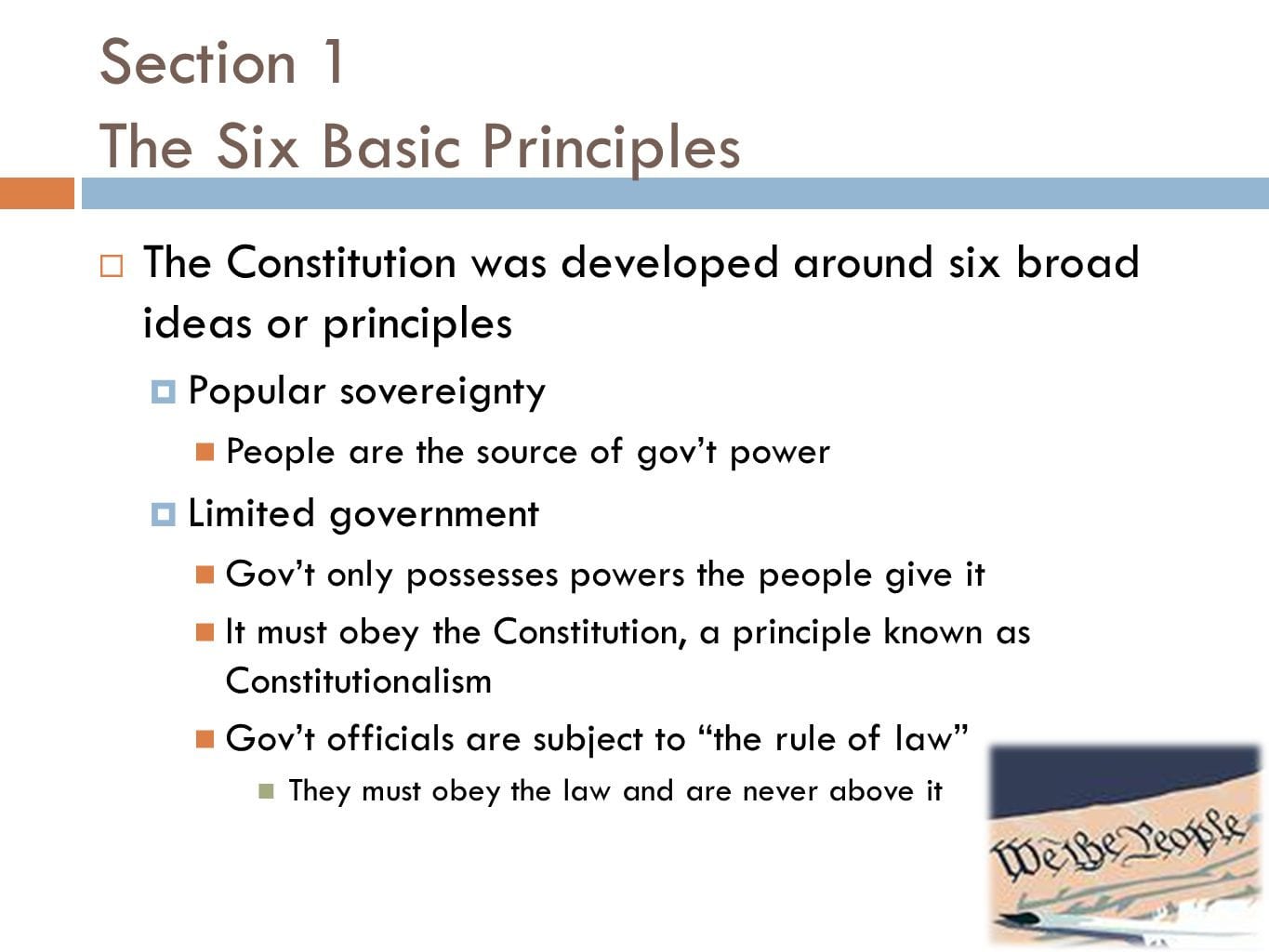 American Ernment Chapter 3 The Constitution Section 1