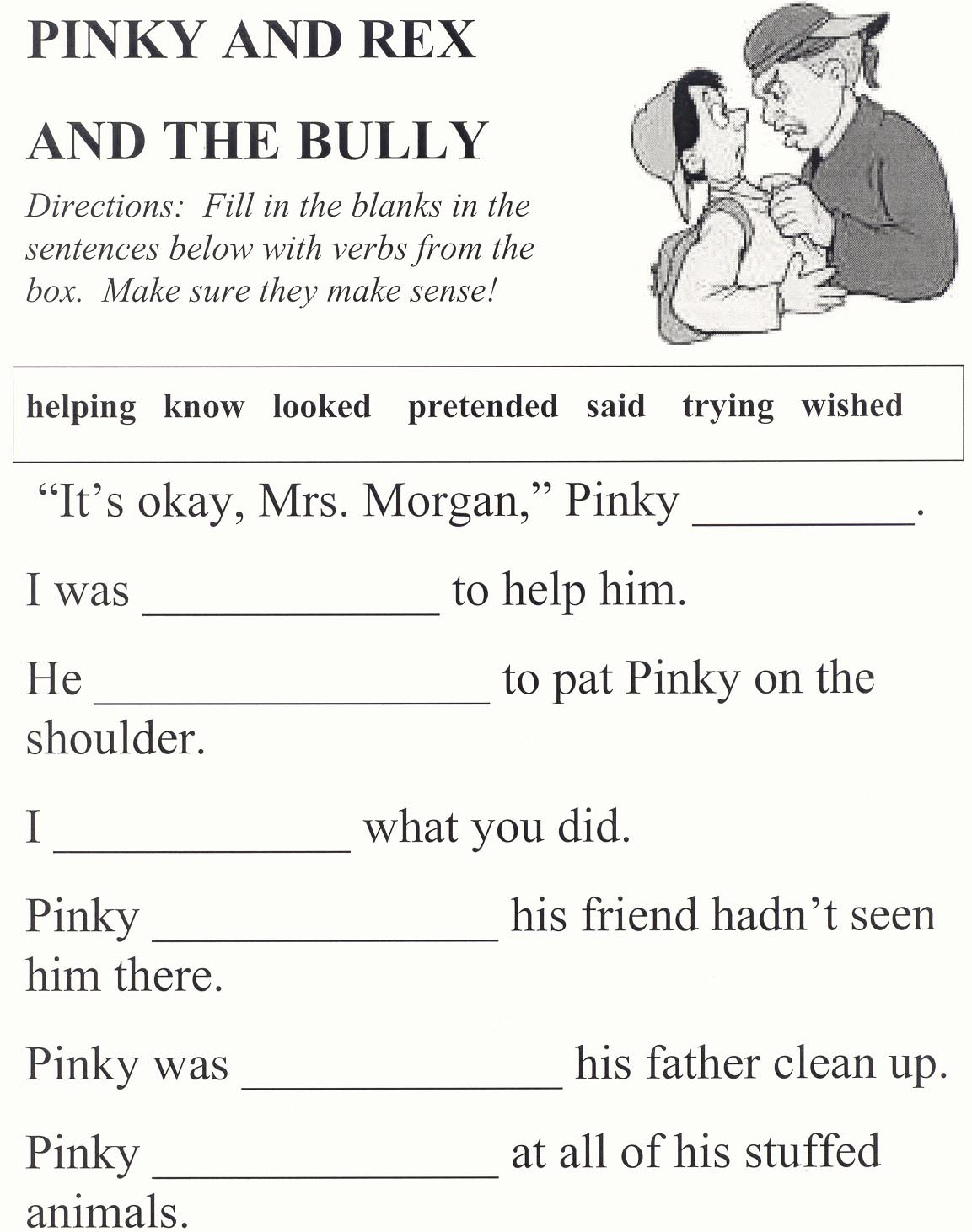 First Grade Bullying Worksheets db excel com