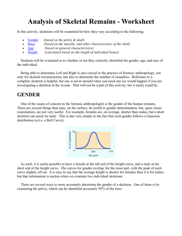Analysis Of Skeletal Remains