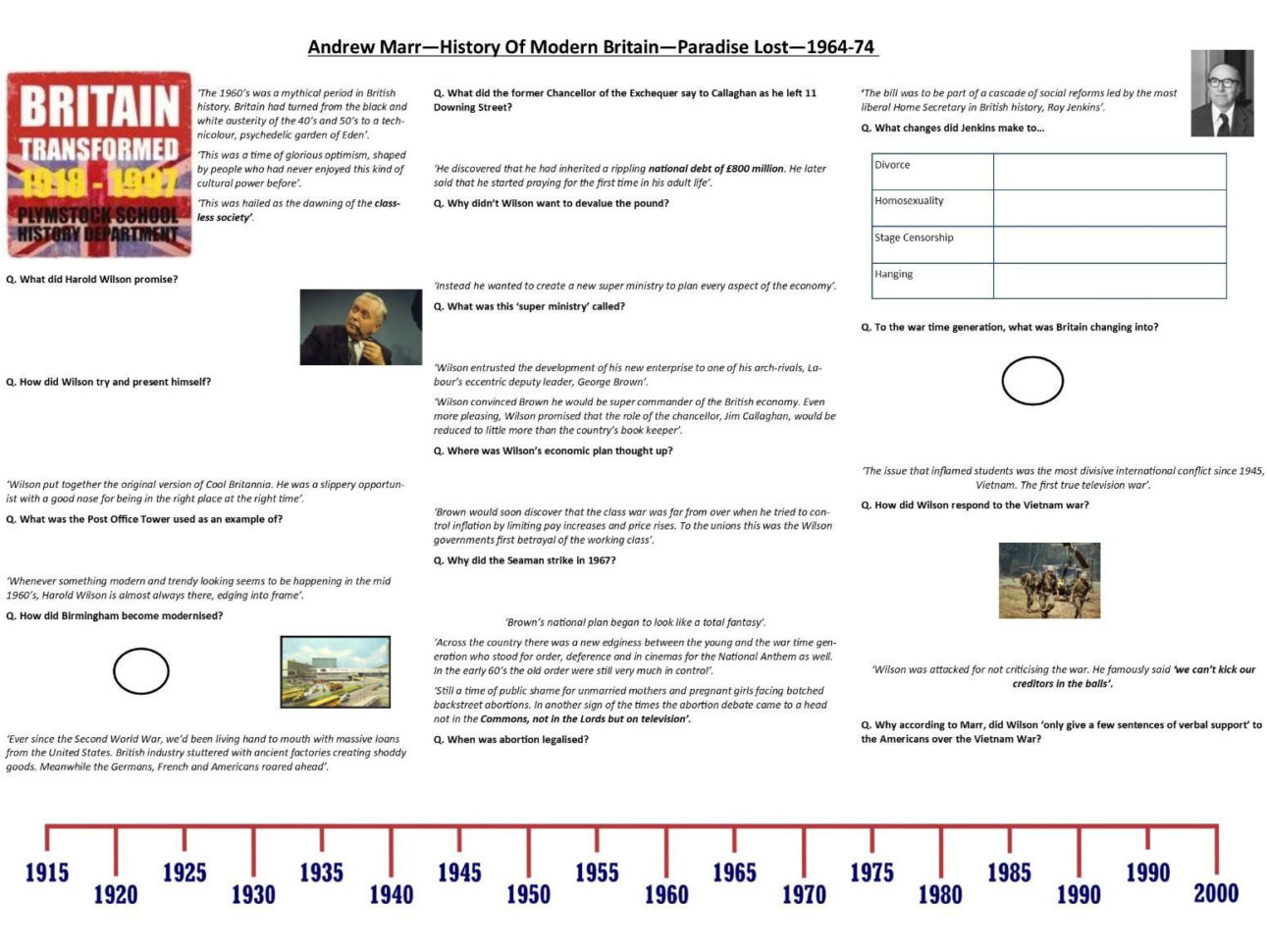 Andrew Marr—History Of Modern Britain—Advance Britannia Episode 1  1945–1955  Supporting Worksheet