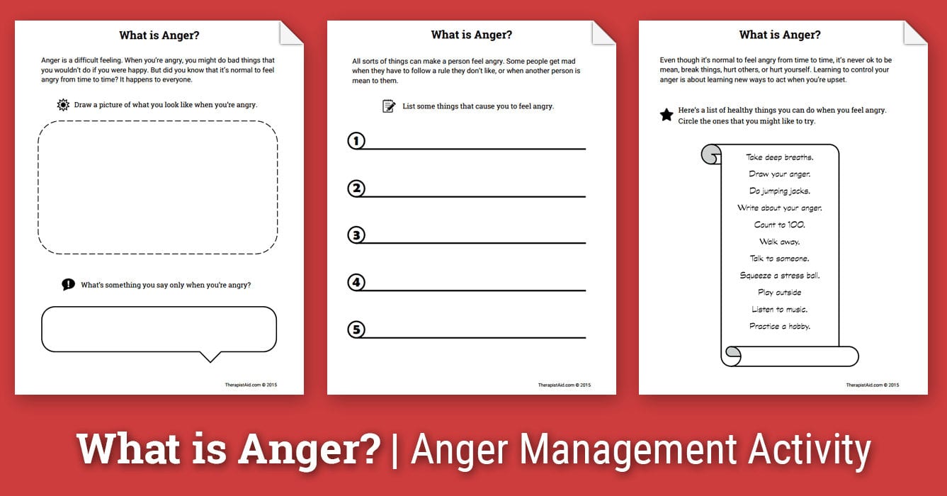 Anger Activity For Children What Is Anger Worksheet