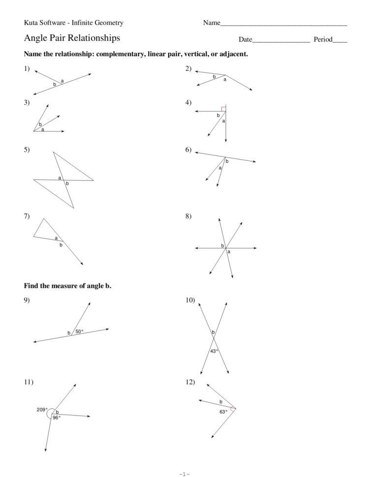 Angle Relationships  Kuta Softre Llc Pages 1  4  Text
