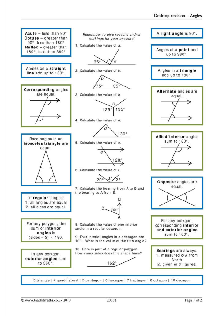 Angles In Polygons Worksheet Answers — db-excel.com