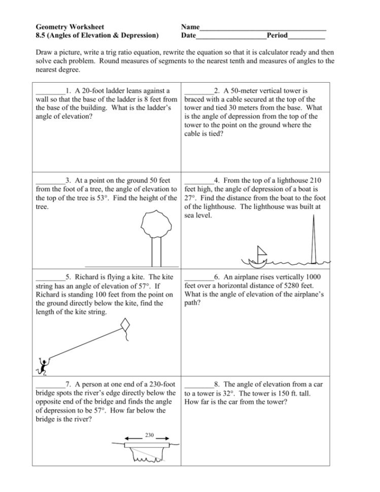 angle-of-elevation-and-depression-trig-worksheet-answers-db-excel