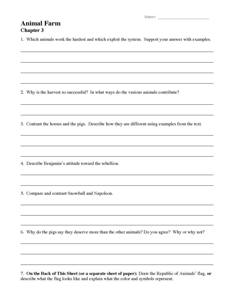 Animal Farm Chapter 3 Review Questions  Preview