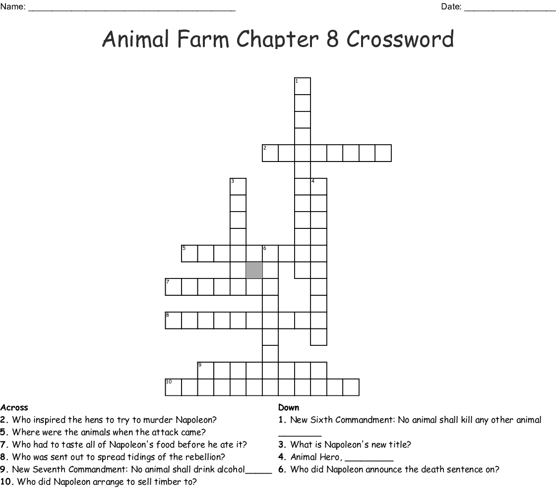 Animal Farm Chapter 8 Crossword Word — db-excel.com