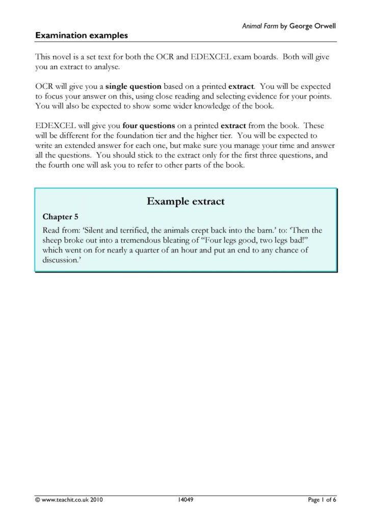 Reading Skills And Strategies Worksheet Animal Farm