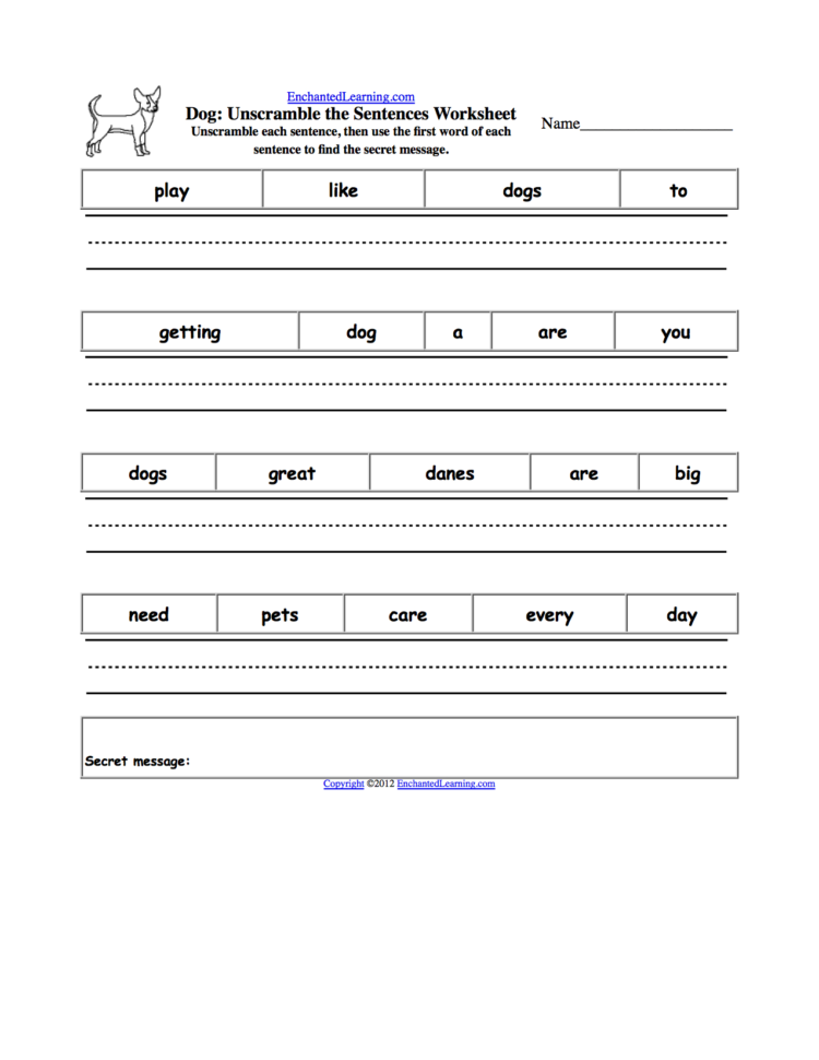 Animal Writing Worksheets At Enchantedlearning