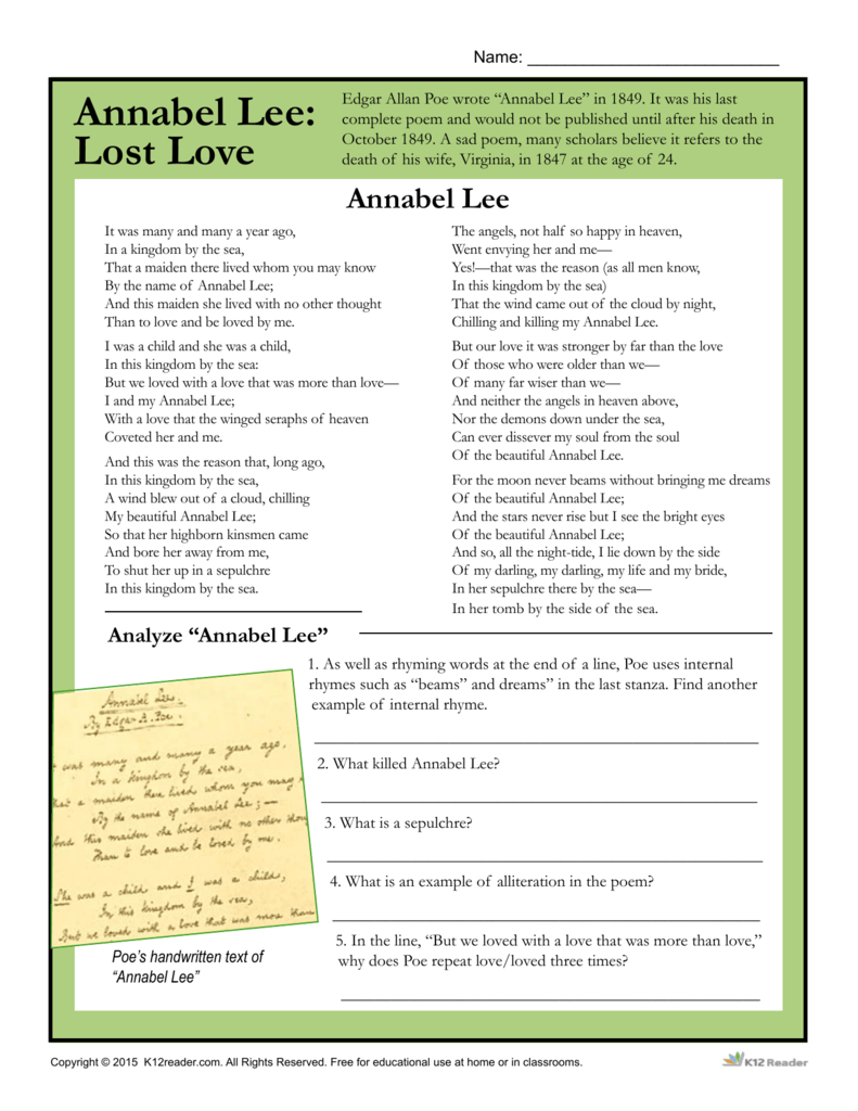 Annabel Lee Lost Love