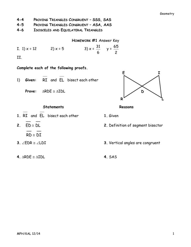 4 3 Practice Congruent Triangles Worksheet Answers