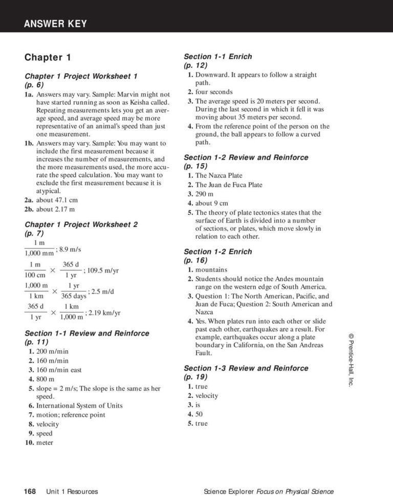 Answer Key Chapter 1  Pdf
