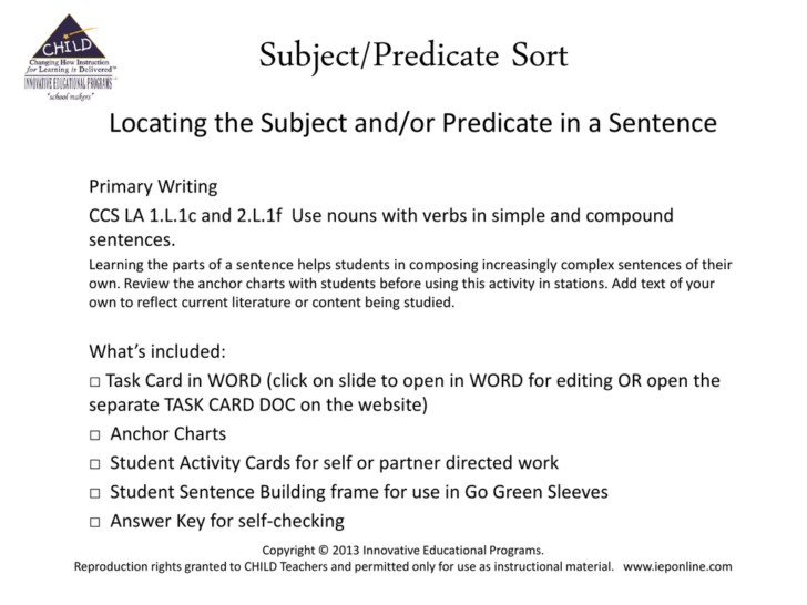 Compound Subject And Compound Predicate Worksheets With Answers