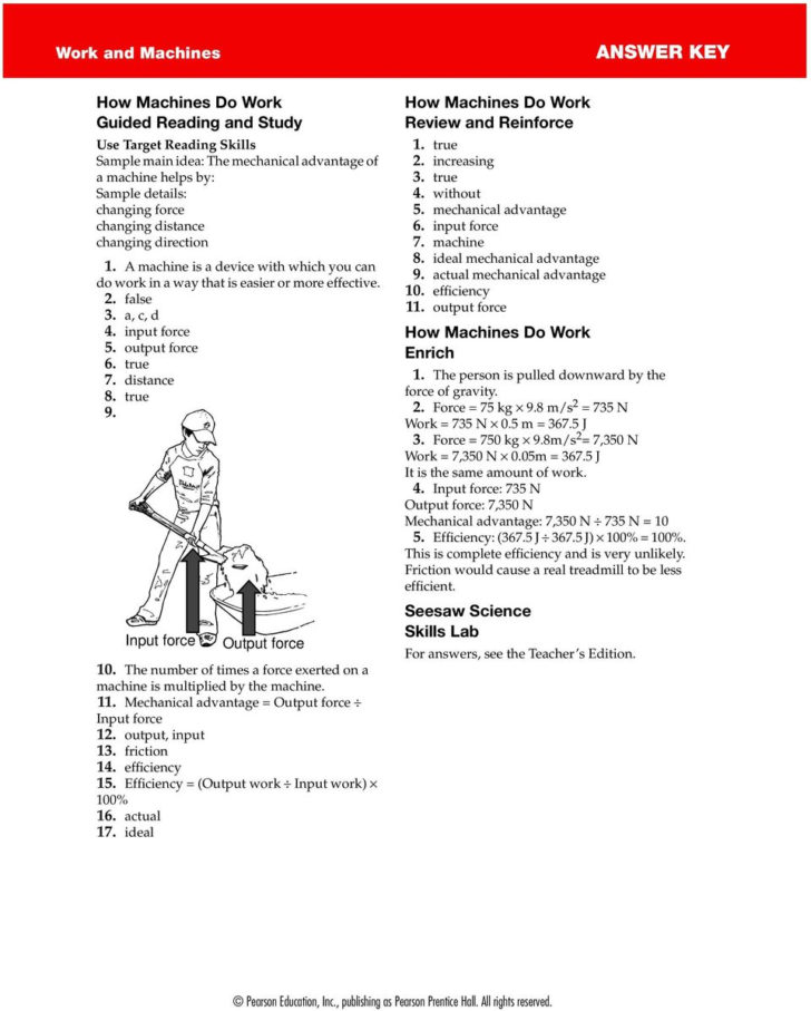 Work And Machines Worksheet — db-excel.com
