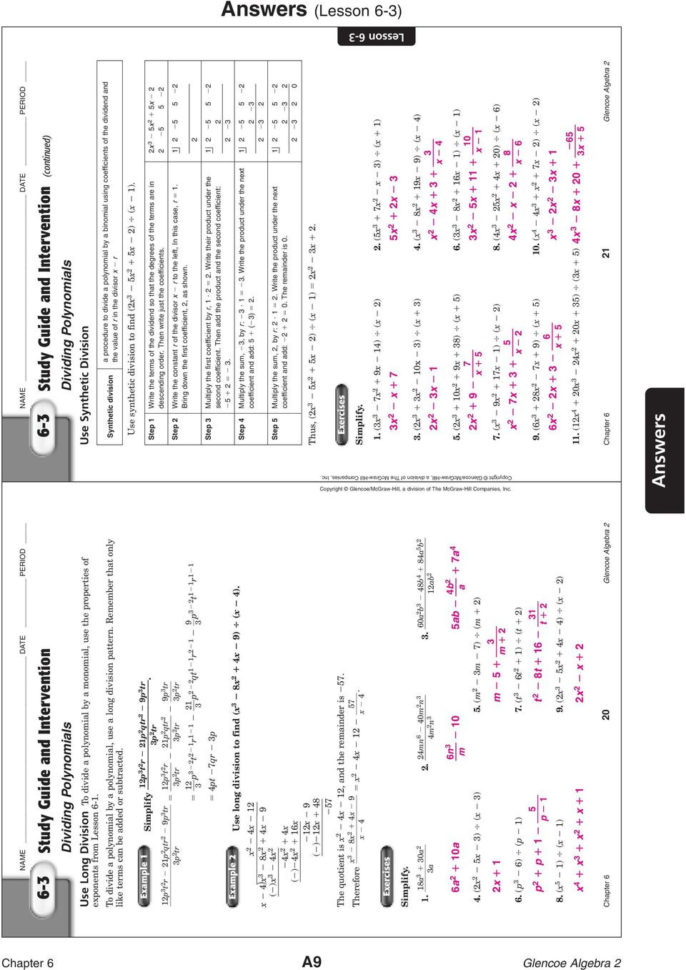 Answers Anticipation Guide And Lesson 61  Pdf