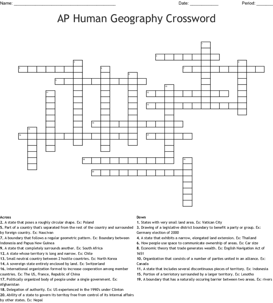 Ap Human Geography Crossword  Word