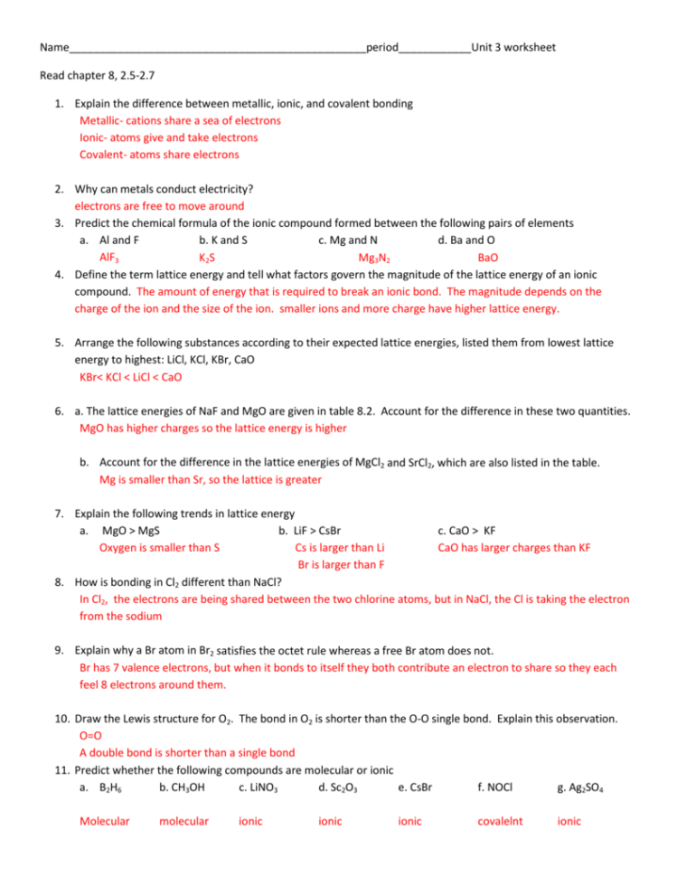 Ap Unit 3 Worksheet Answers