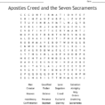 Apostles Creed And The Seven Sacraments Word Search  Word